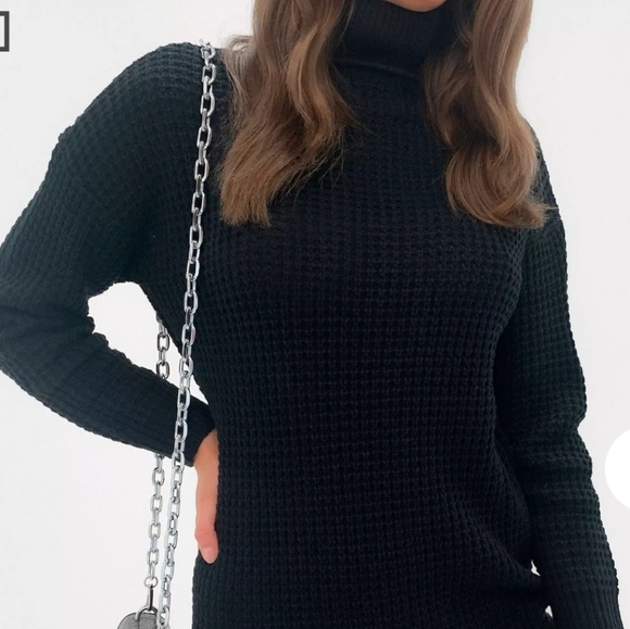 Missguided Petite Roll Neck Knit Jumper Dress 6/8 - Picture 7 of 12